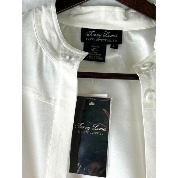 VTG Old Money Spring Summer Terry Lewis Silk Bomber Jacket, Men's Large - Picture 10 of 13